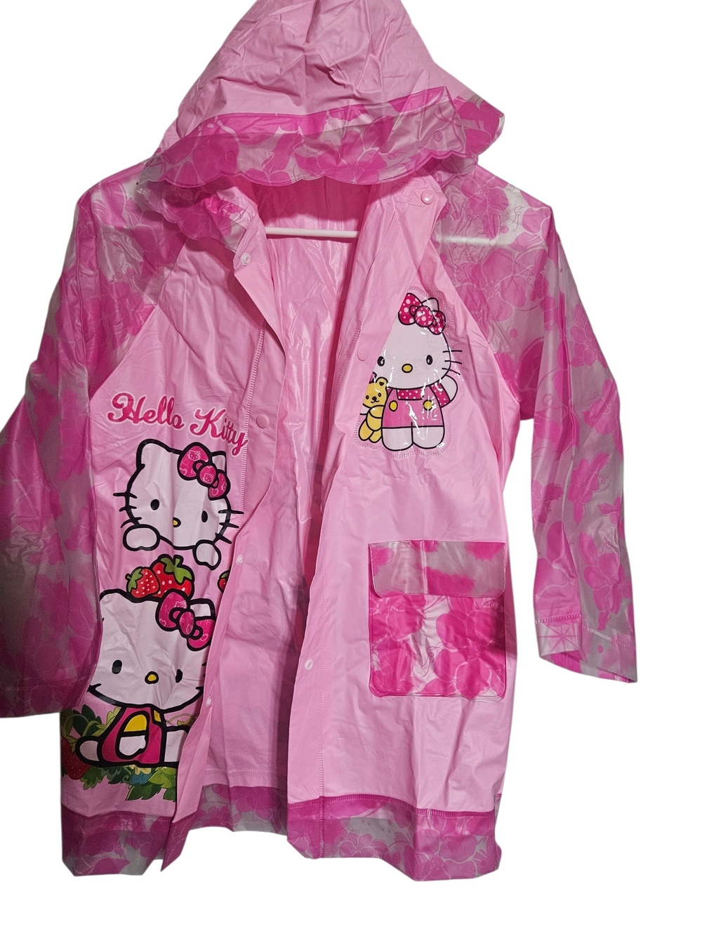Hello Kitty Pink Girls Raincoat with Hood